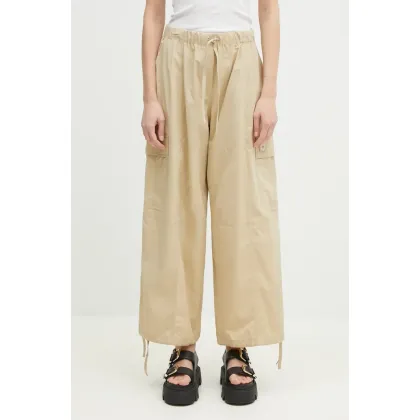 Zdjęcie Kenzo spodnie damskie kolor beżowy szerokie high waist FF52PA1059FI.11