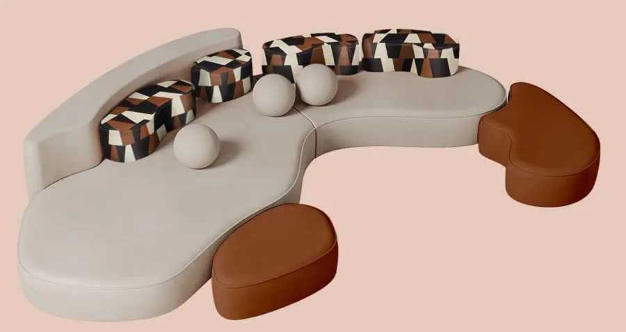 obrazek 1 Ekskluzywna sofa Mood tapicerowana bawełnianym aksamitem
