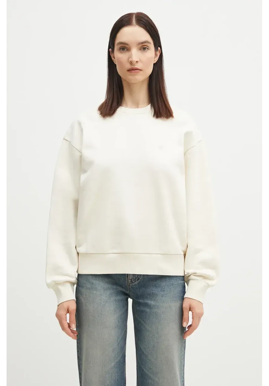 obrazek 1 Carhartt WIP bluza bawełniana Casey Sweatshirt damska kolor beżowy z aplikacją I032643