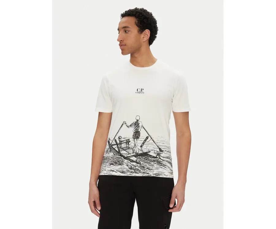 obrazek 1 C.P. Company T-Shirt 18CMTS318A005431G Biały Regular Fit