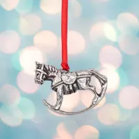 Picture Tin Christmas decoration in the shape of a rocking horse