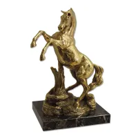 Picture A beautiful horse figurine on a marble base