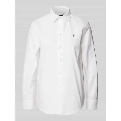 Zdjęcie Bluzka koszulowa o kroju classic fit z wyhaftowanym logo