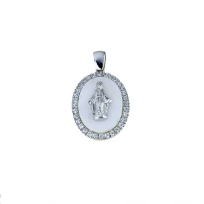 Zdjęcie Piękna Madonna z onyksem i cyrkoniami o wymiarach 20x15mm.