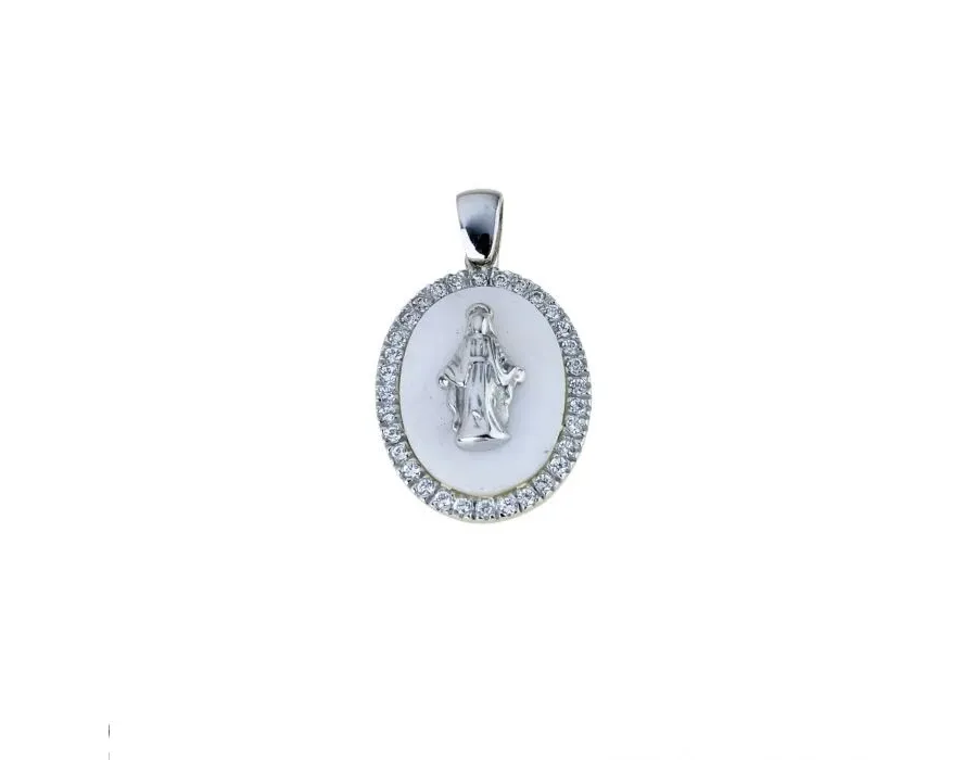 obrazek 1 Piękna Madonna z onyksem i cyrkoniami o wymiarach 20x15mm.