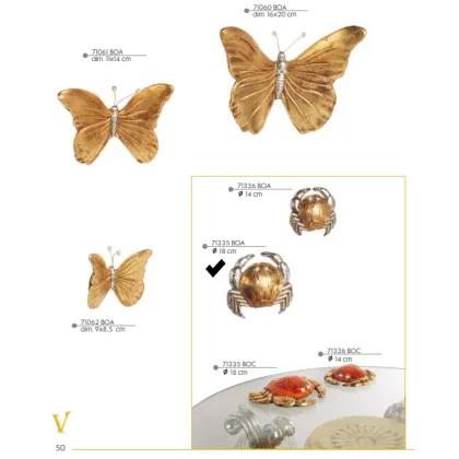 Picture Decorative gold and silver ceramic crab 18cm - Valle d'oro Patchi