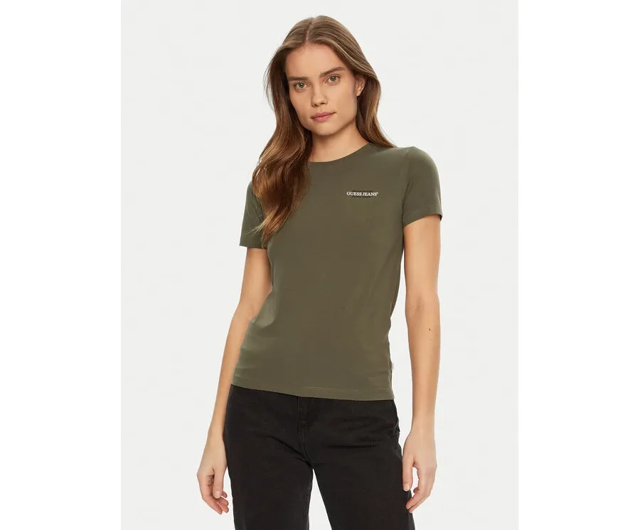 obrazek 1 Guess Jeans T-Shirt W4YI02 J1314 Zielony Regular Fit