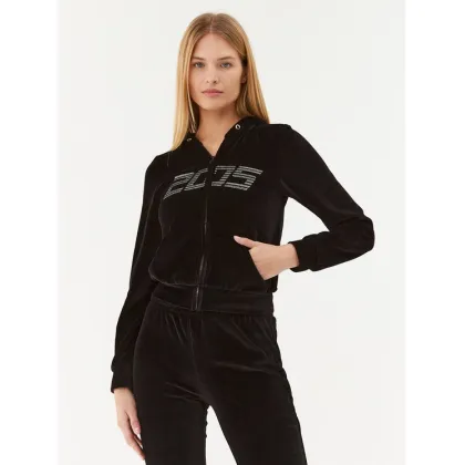 Zdjęcie 2005 Bluza Velour Zip Hoodie Czarny Regular Fit