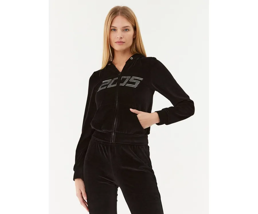obrazek 1 2005 Bluza Velour Zip Hoodie Czarny Regular Fit