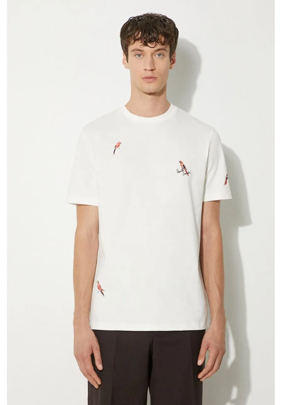 obrazek 1 Paul Smith t-shirt bawełniany męski kolor biały z aplikacją M1R-919T-NP4322