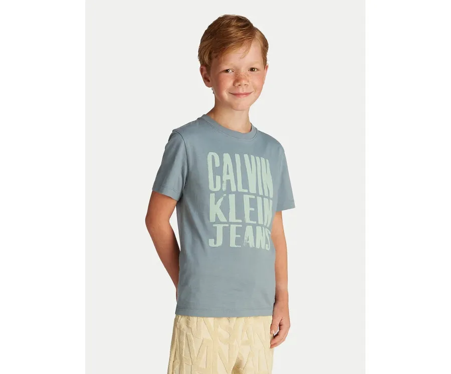 obrazek 1 Calvin Klein Jeans T-Shirt Slogan Graphic IB0IB02459 Niebieski Regular Fit