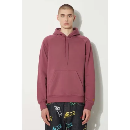 Zdjęcie Carhartt WIP bluza Hooded Chase męska kolor różowy z kapturem gładka I033661.2BBXX