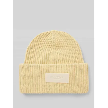 Zdjęcie Czapka beanie z czystej bawełny z naszywką z logo