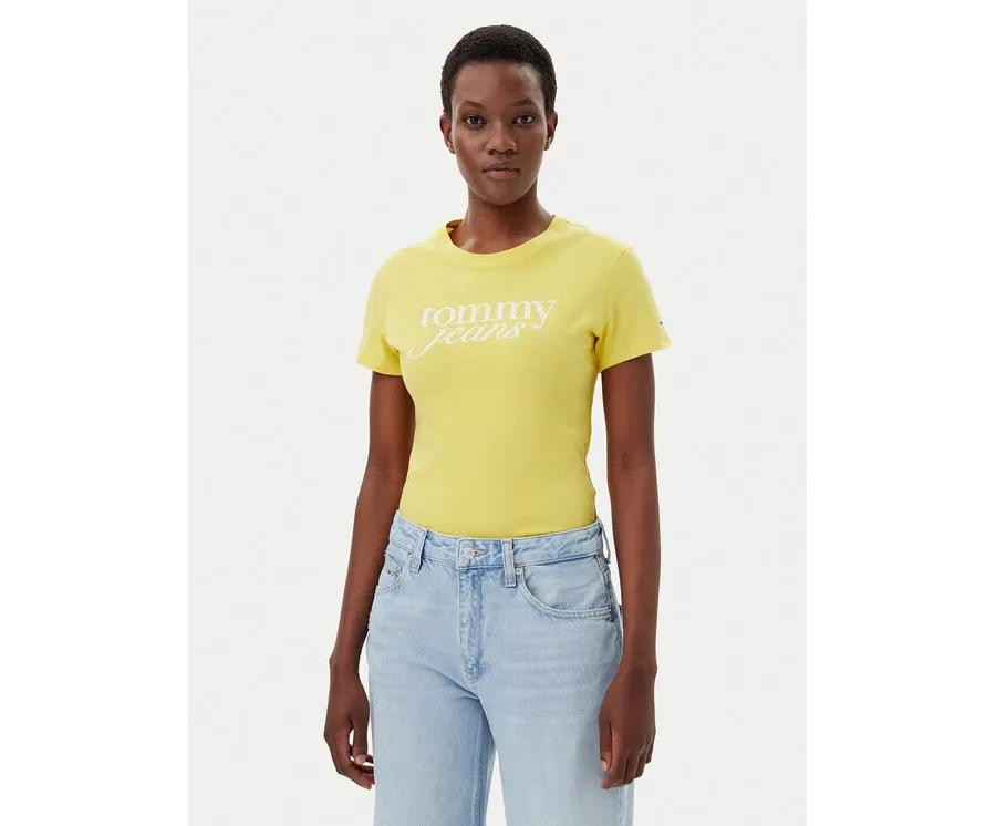 obrazek 1 Tommy Jeans T-Shirt Essential DW0DW19447 Żółty Slim Fit