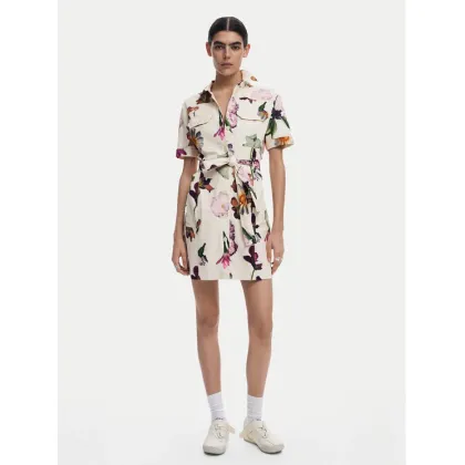 Zdjęcie Desigual Sukienka koszulowa Monicawhite 25SWVW13 Écru Regular Fit