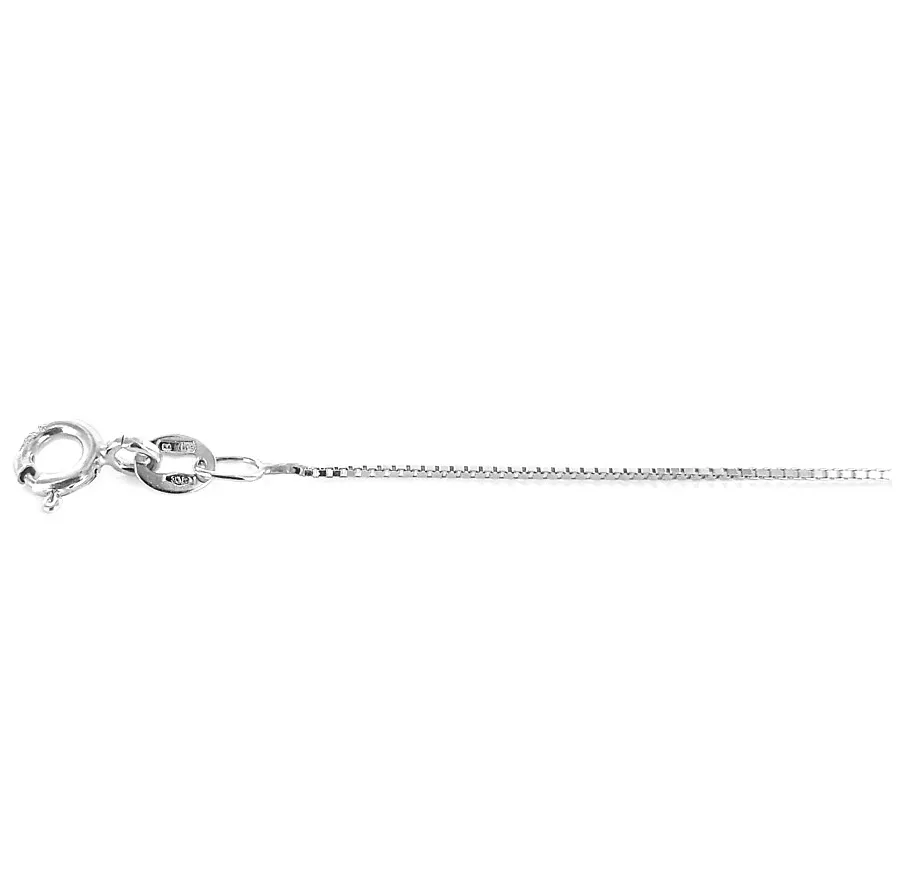 obrazek 1 Klasyczny łańcuszek unisex w białym zlocie (90 cm)