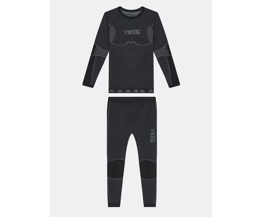 obrazek 1 Viking Komplet bielizny termoaktywnej Riko Kids Set 500/14/3030/09 Czarny Skinny Fit