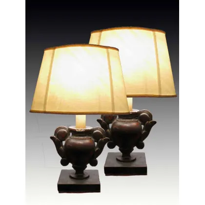 Zdjęcie Para antycznych lampek nocnych z XIX wieku