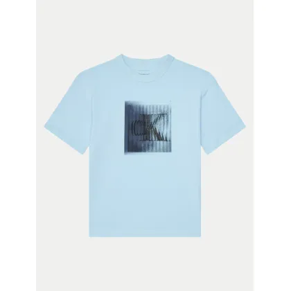 Zdjęcie Calvin Klein Jeans T-Shirt IB0IB02356 Błękitny Regular Fit