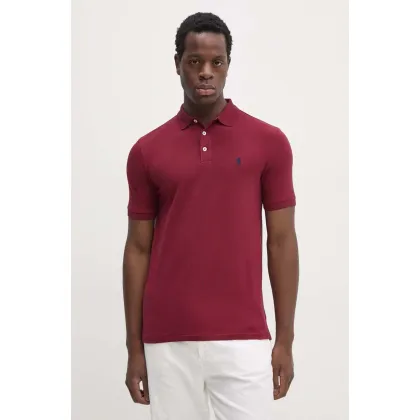 Zdjęcie Polo Ralph Lauren polo męski kolor bordowy gładki 710941439