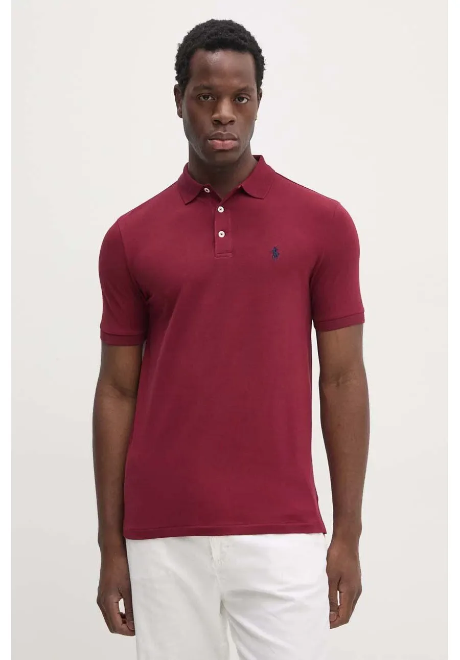 obrazek 1 Polo Ralph Lauren polo męski kolor bordowy gładki 710941439