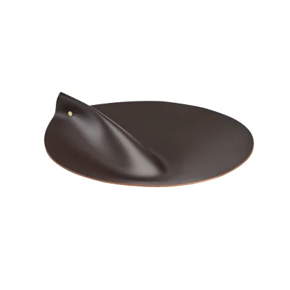 Picture Stylish basket lid Ø30 cm made of chocolate-colored leather