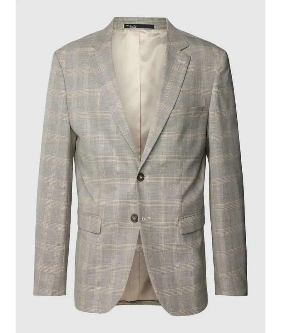 obrazek 1 Marynarka na dwa guziki o kroju slim fit z ze wzorem w szkocką kratę model ‘NEIL’