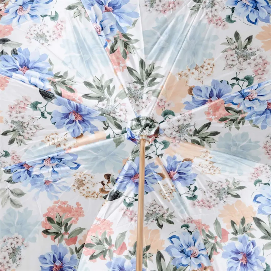 obrazek 4 Piękny stylowy parasol damski w kolorze kości słoniowej zdobiony subtelnym kwiatowym motywem - Pasotti