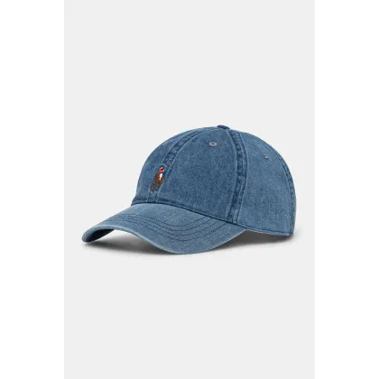 Zdjęcie Polo Ralph Lauren czapka z daszkiem bawełniana kolor niebieski z aplikacją 211967367