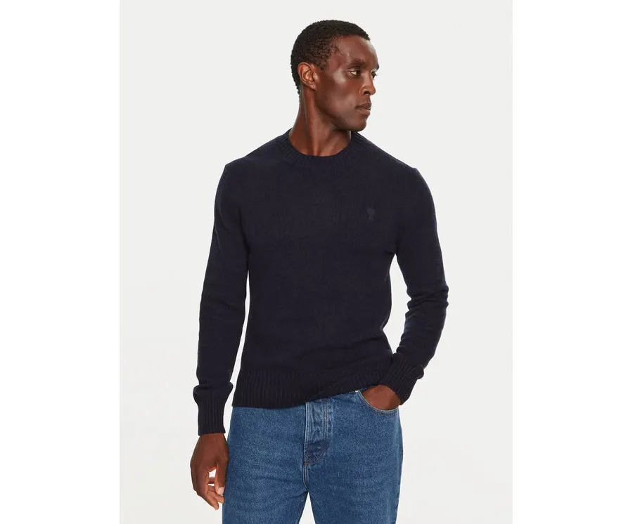 obrazek 1 AMI PARIS Sweter HKS057.005 Granatowy Regular Fit