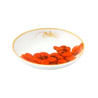 Picture 6 pieces - Stylish small Amazōnia porcelain butter dish with red plant motif - Vista Alegre