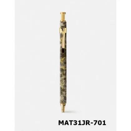 Picture Ballpoint pen covered with hand-decorated paper, with dripping effect, with clip.