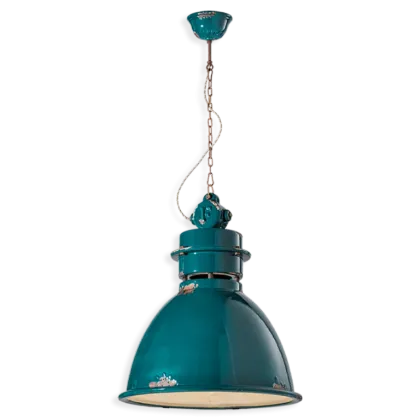 Zdjęcie Włoska duża lampa wisząca Industrial w stylu retro