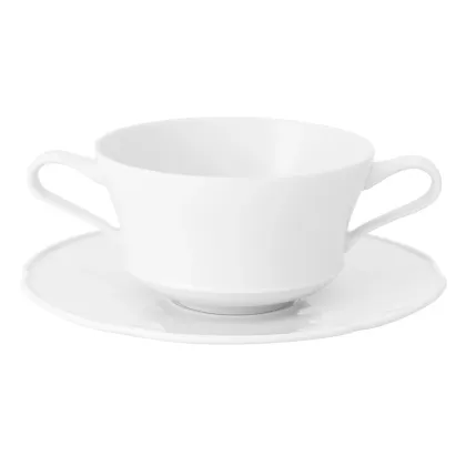Zdjęcie Porcelanowa filiżanka ze spodkiem z nowoczesnej kolekcji Crown White - 2 sztuki - Vista Alegre