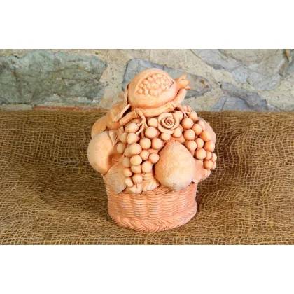 Picture Decorative fruit basket made of clay - Fornace Masini