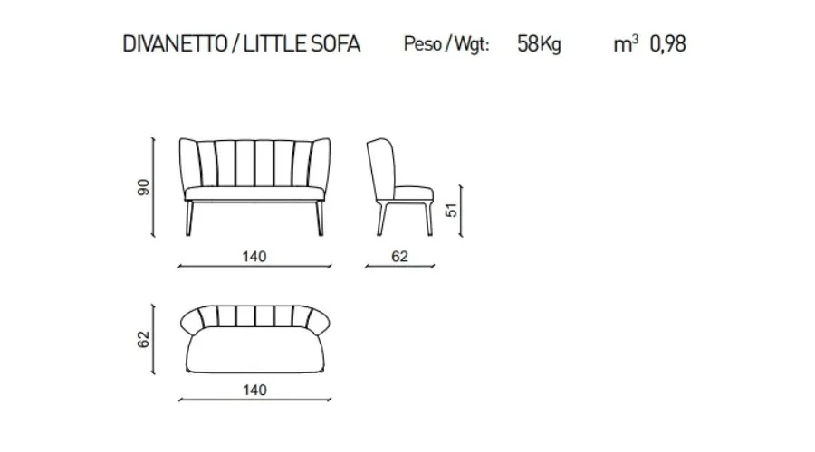 obrazek 3 Lite drewno i skóra/materiał - włoska sofa - Ulivi Salotti