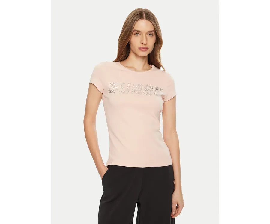 obrazek 1 Guess T-Shirt V4BI16 KCIV1 Różowy Regular Fit
