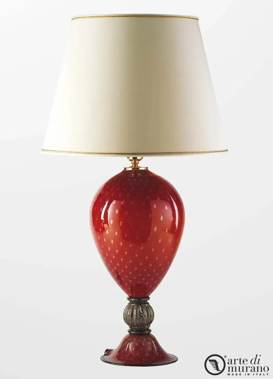 obrazek 1 Prestiżowa lampka na stół ze szkła Murano i złota w kolorze czerwonym