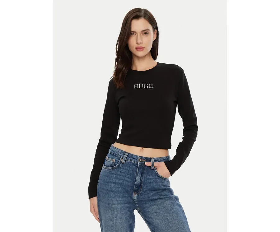 obrazek 1 HUGO Bluzka Della 50537288 Czarny Slim Fit
