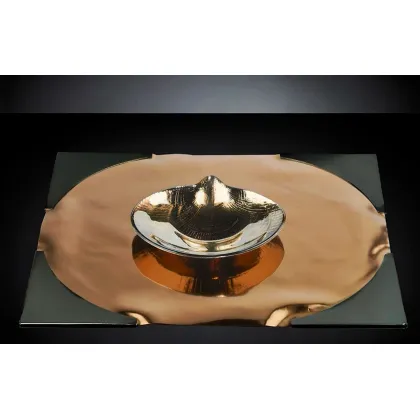 Zdjęcie Awangardowy szklany talerz z kolekcji Plate Dark Gold