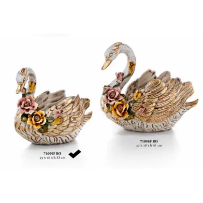 Picture Medium swan with flowers - Valle d'oro Patchi