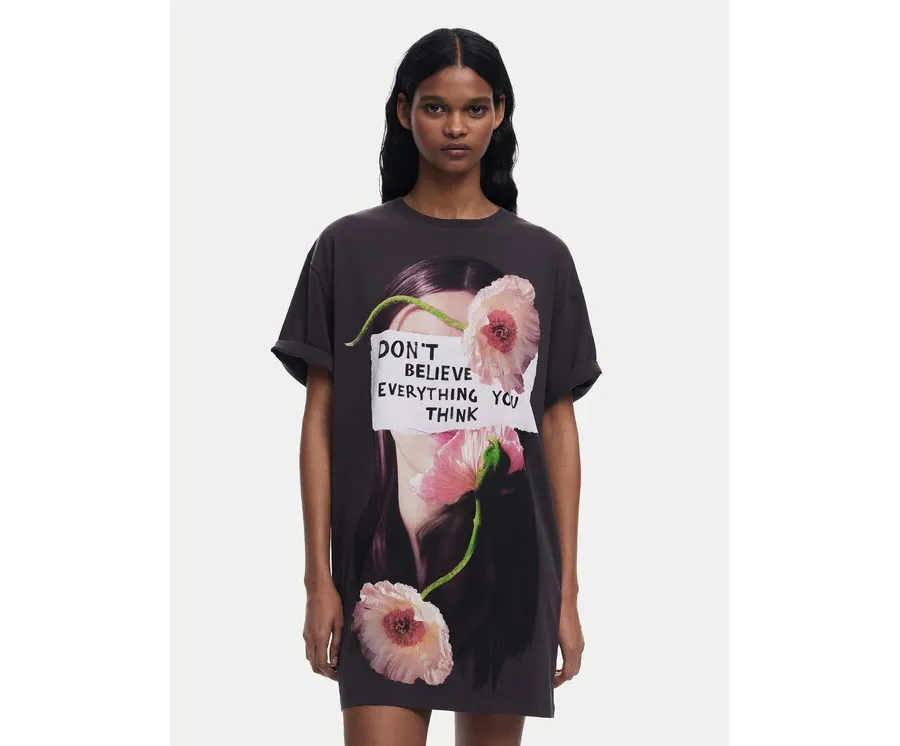 obrazek 1 Desigual Sukienka codzienna Berlin 25SWVK20 Szary Regular Fit