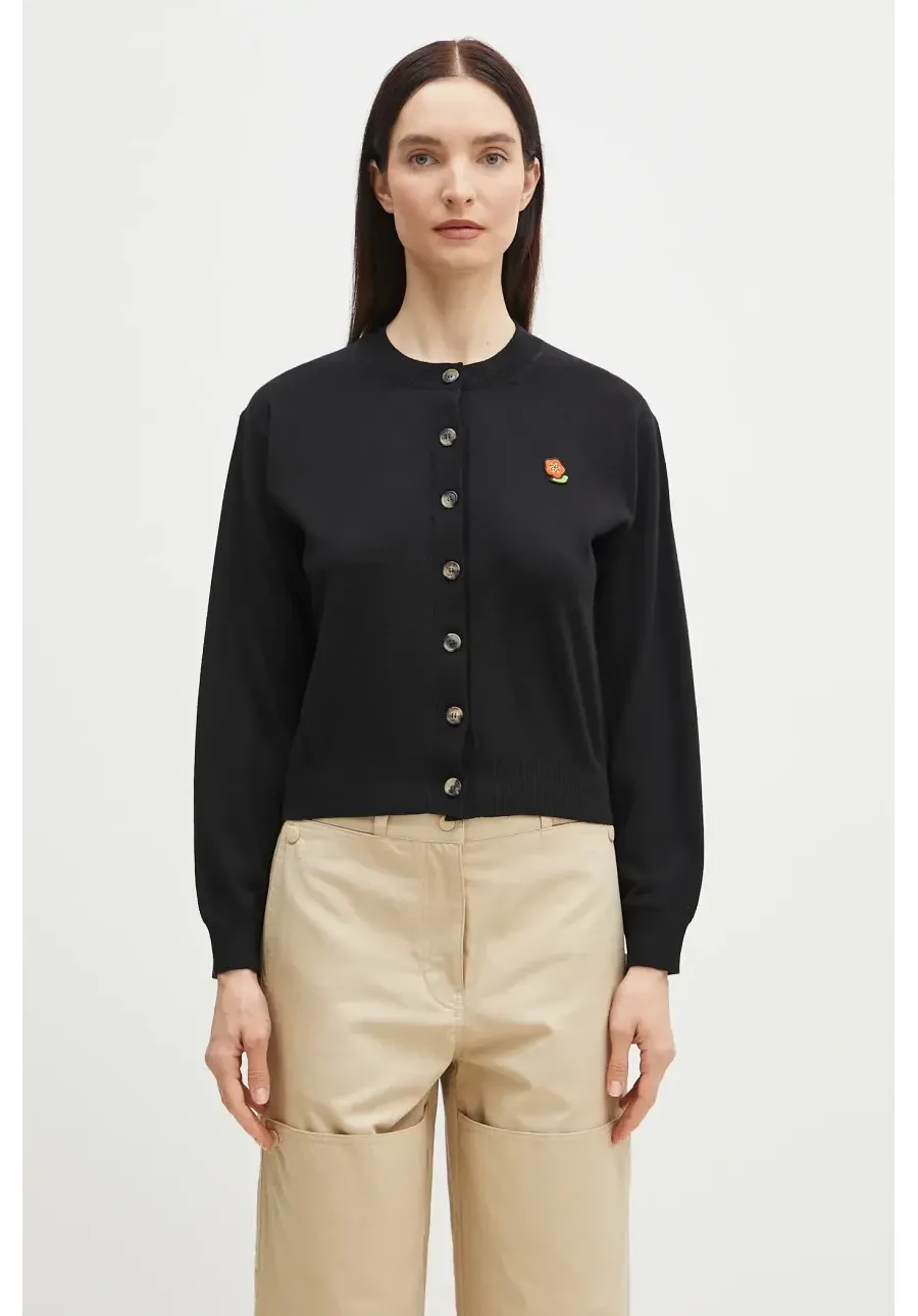 obrazek 1 Kenzo kardigan wełniany Pop damski kolor czarny lekki FF52CA4823LB.99J