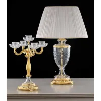 Picture Luxurious crystal lamp and candlestick covered with 24 ct gold