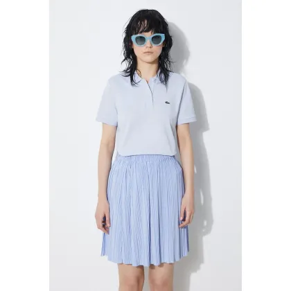 Zdjęcie Lacoste t-shirt bawełniany kolor niebieski z kołnierzykiem