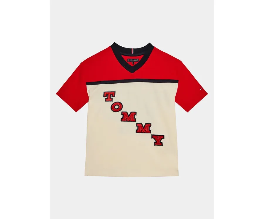 obrazek 1 Tommy Hilfiger T-Shirt Varsity Tee S/S KB0KB08676 Czerwony Regular Fit
