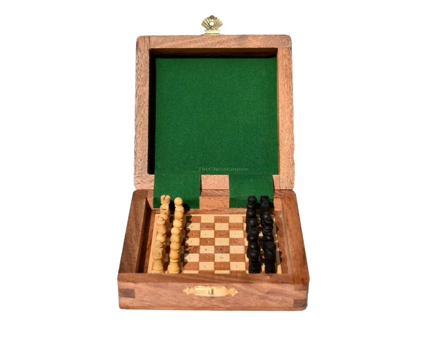 obrazek 2 Piękny komplet drewnianych szachów podróżniczych - The Chess Empire