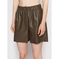 Zdjęcie Notes Du Nord Szorty skórzane Debbie 12712 Zielony Regular Fit