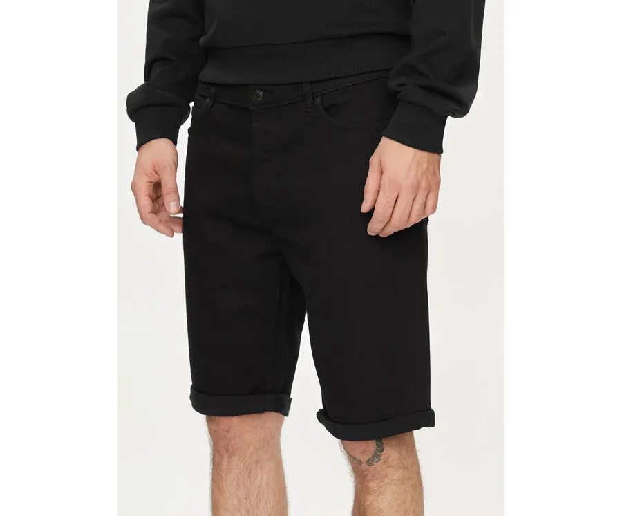 obrazek 1 Hugo Szorty jeansowe 634/S 50511279 Czarny Tapered Fit HUGO