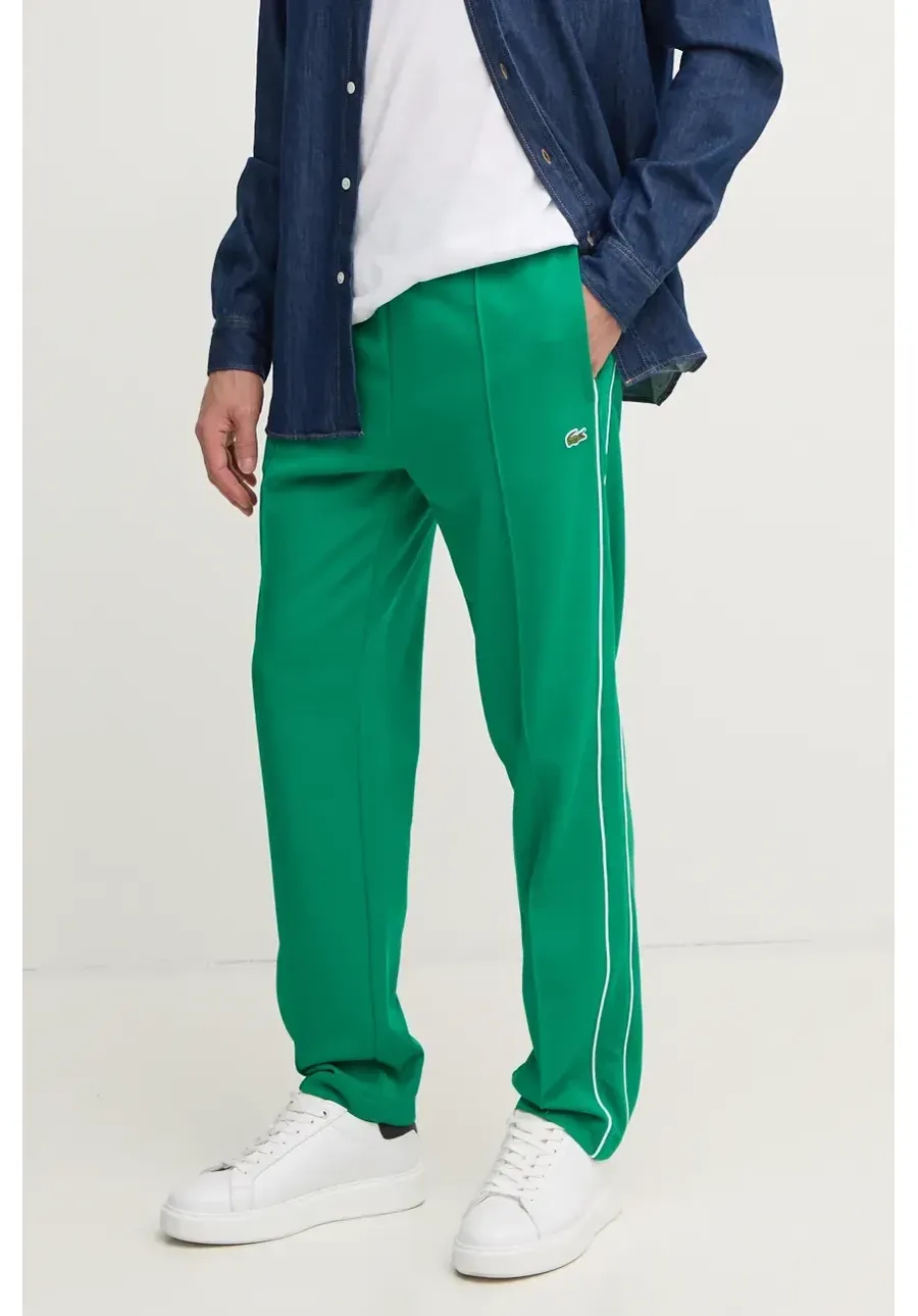 obrazek 1 Lacoste spodnie dresowe kolor zielony gładkie
